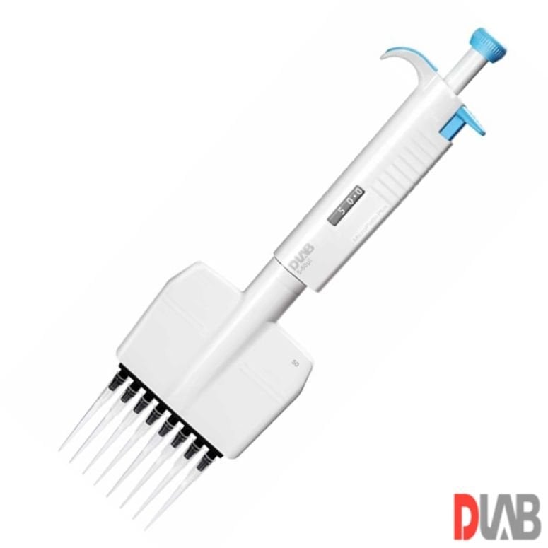 DLab Micropette Plus 50-300 μl - 8 Kanallı Ayarlanabilir Otomatİk Pipet