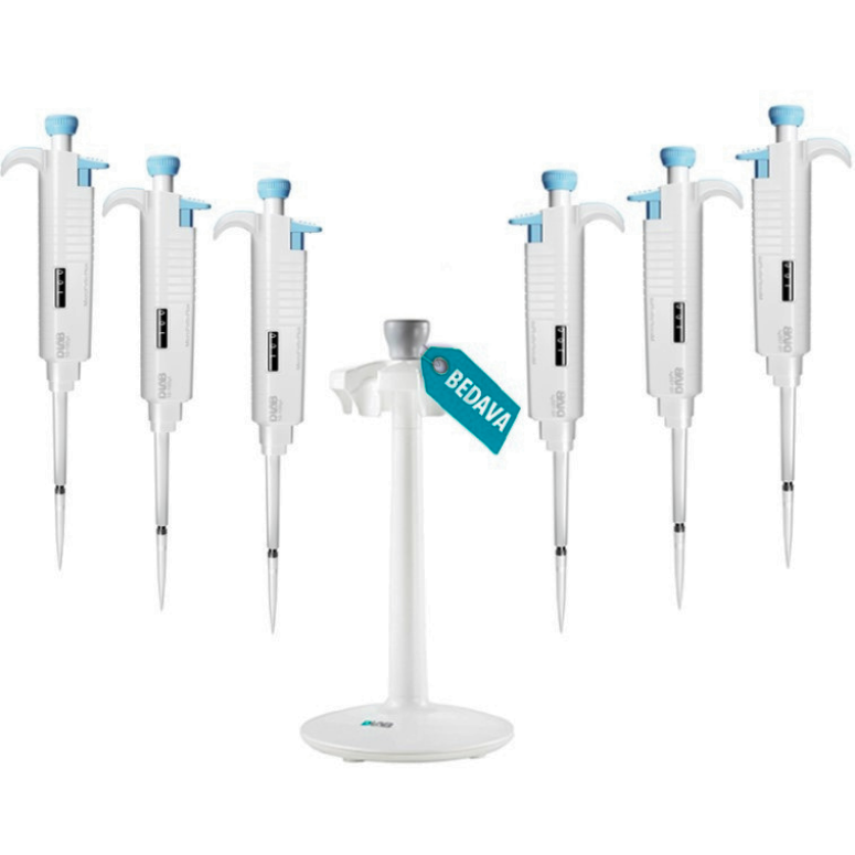 DLab Micropipet Plus 6 Adet Otomatik Pipet Ve Standı DL SET 4 0.5-10 µl, 10-100 µl, 100-1000 µl, 2-20 µl, 20-200 µl, 200-1000 µl