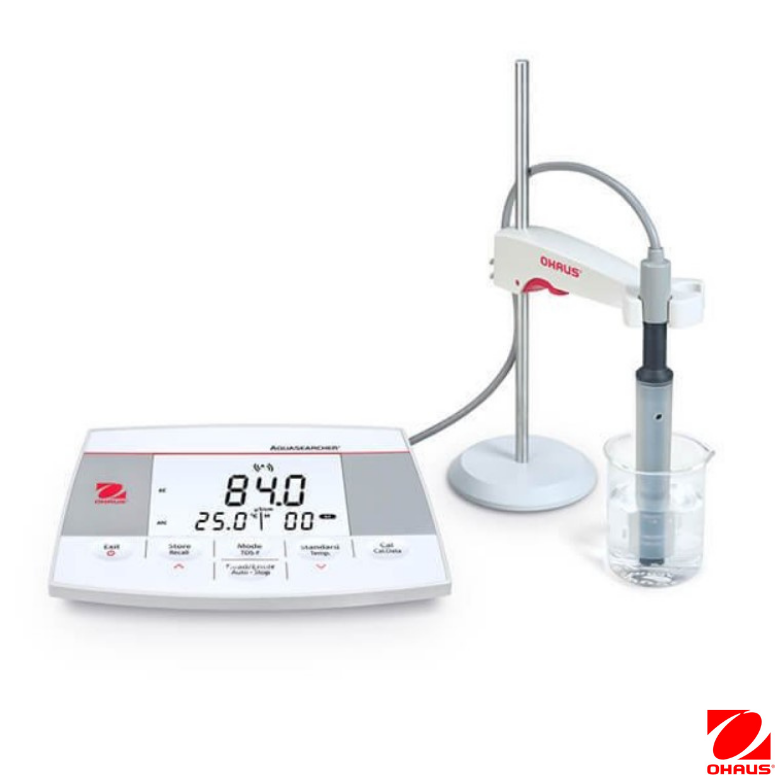 OHAUS AQUASEARCHER AB23EC-F Masa Tipi İletkenlik Ölçer ( Stcon3 İletkenlik Probu - İletkenlik Solüsyon Seti (1413us/cm, 4×50ml)