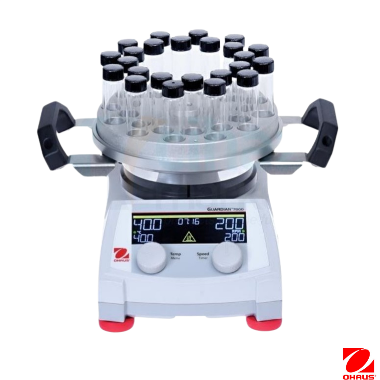 Ohaus Isıtıcılı Manyetik Karıştırıcı  e-G71HSRDM (80-1600 rpm / Ort. Sıc. +5-380°C 20 L 13.6 cm Dairesel Alüminyum Dijital )