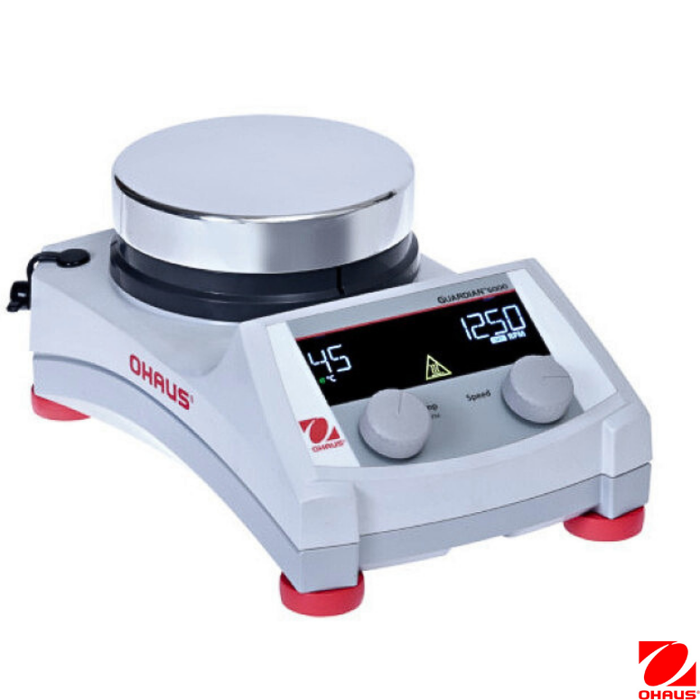 Ohaus Isıtıcılı Manyetik Karıştırıcı e-G51HSRDM ( 80-1600 rpm / Ort Sıc +5-380°C 20 L 13.5 cm Dairesel Alüminyum Dijital  )