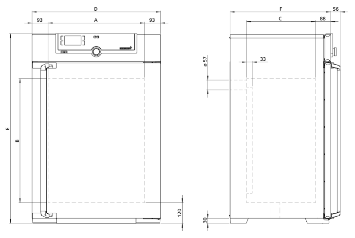 Memmert  Fanlı Etüv 161 Litre ( Kuru Hava Sterilizatörü ) +20°C ... +300°C - UF160