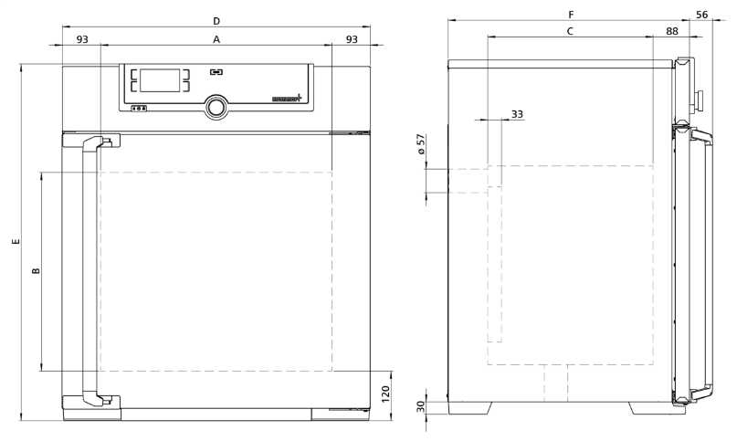 Memmert Fansız Etüv 108 Litre ( Kuru Hava Sterilizatörü ) +20°C ... +300°C - UN110