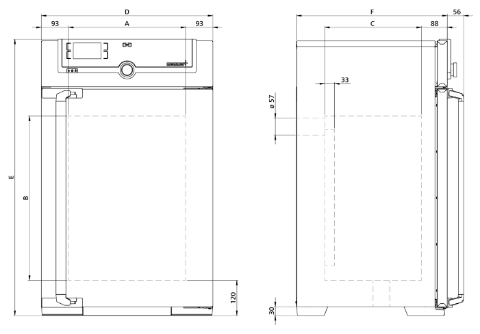 Memmert Fanlı Etüv 74 Litre ( Kuru Hava Sterilizatörü ) +20°C ... +300°C - UF75